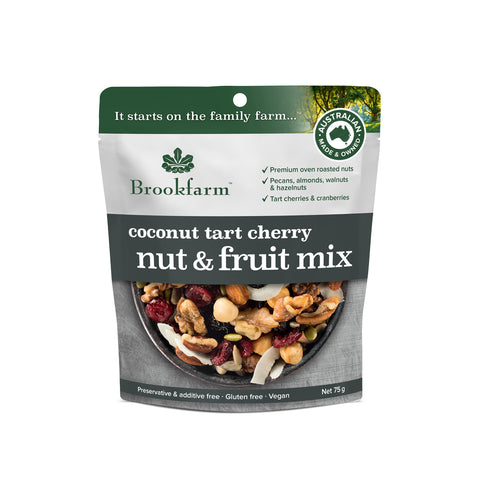 Brookfarm coconut tart cherry nut & fruit mix 75g-Box 12