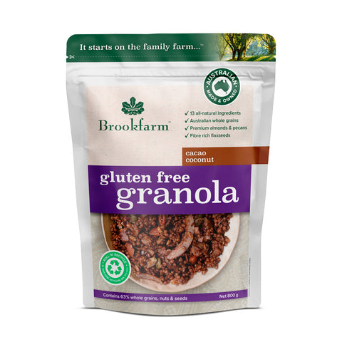 Brookfarm Cacao & Coconut Granola Gluten Free 800g