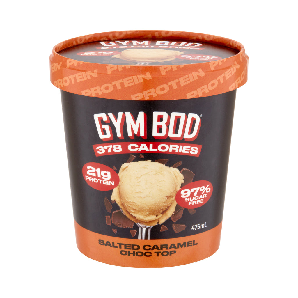 GYM BOD SALTED CARAMEL CHOC TOP 6 X 475ML
