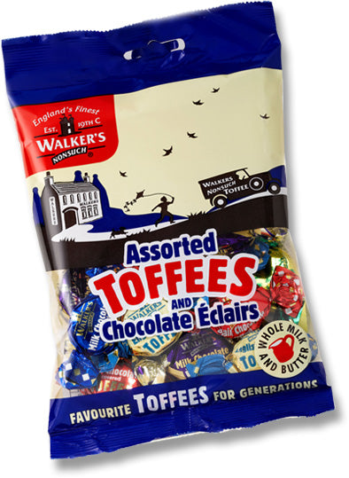 Walkers 12x150g Toffees & Chocolate Eclairs Asstd
