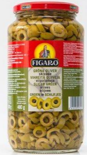 FIGARO 925G GREEN SLICED OLIVES