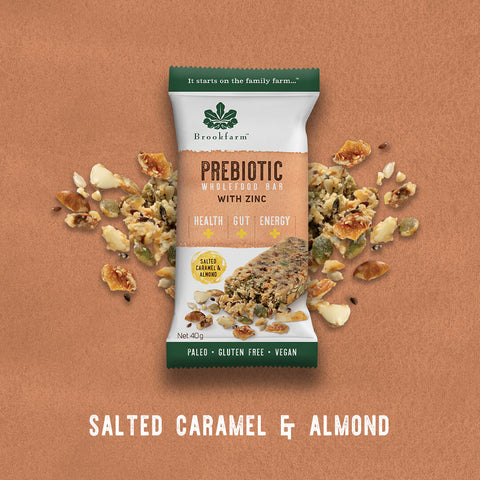Brookfarm Salted Caramel & Almond Prebiotic Bar  12X40g