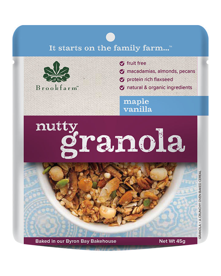 Brookfarm Maple & Vanilla Nutty Granola 45g-Box 20