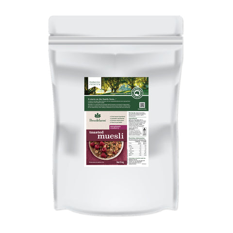 Brookfarm Cranberry & Macadamia Toasted Muesli 5kg Food Service Bag