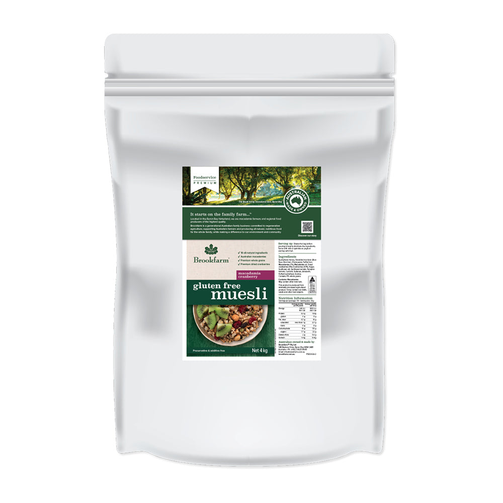 Brookfarm Cranberry & Macadamia Muesli Gluten Free 4Kg Food Service