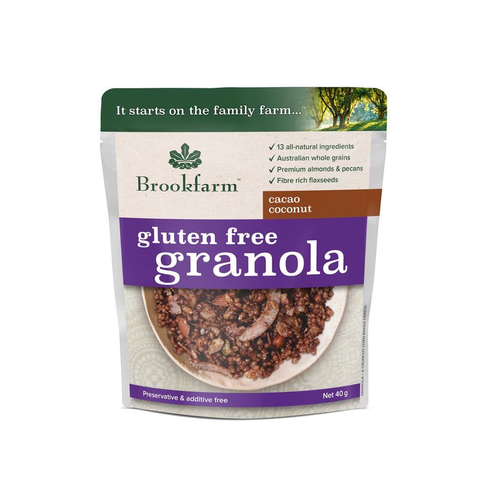 Brookfarm Cacao & Coconut Granola Gluten Free 40g-Box 20