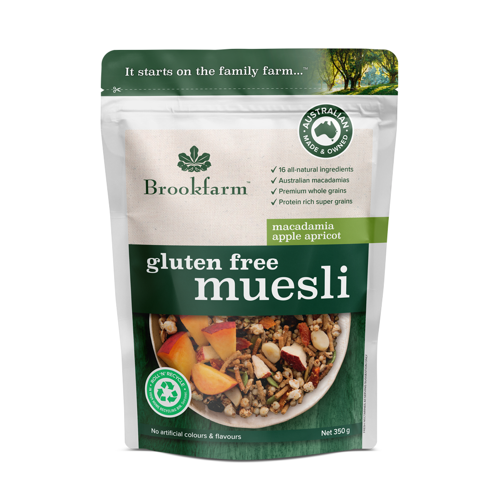 Brookfarm Apple & Apricot Muesli Gluten Free 350g-Box 6
