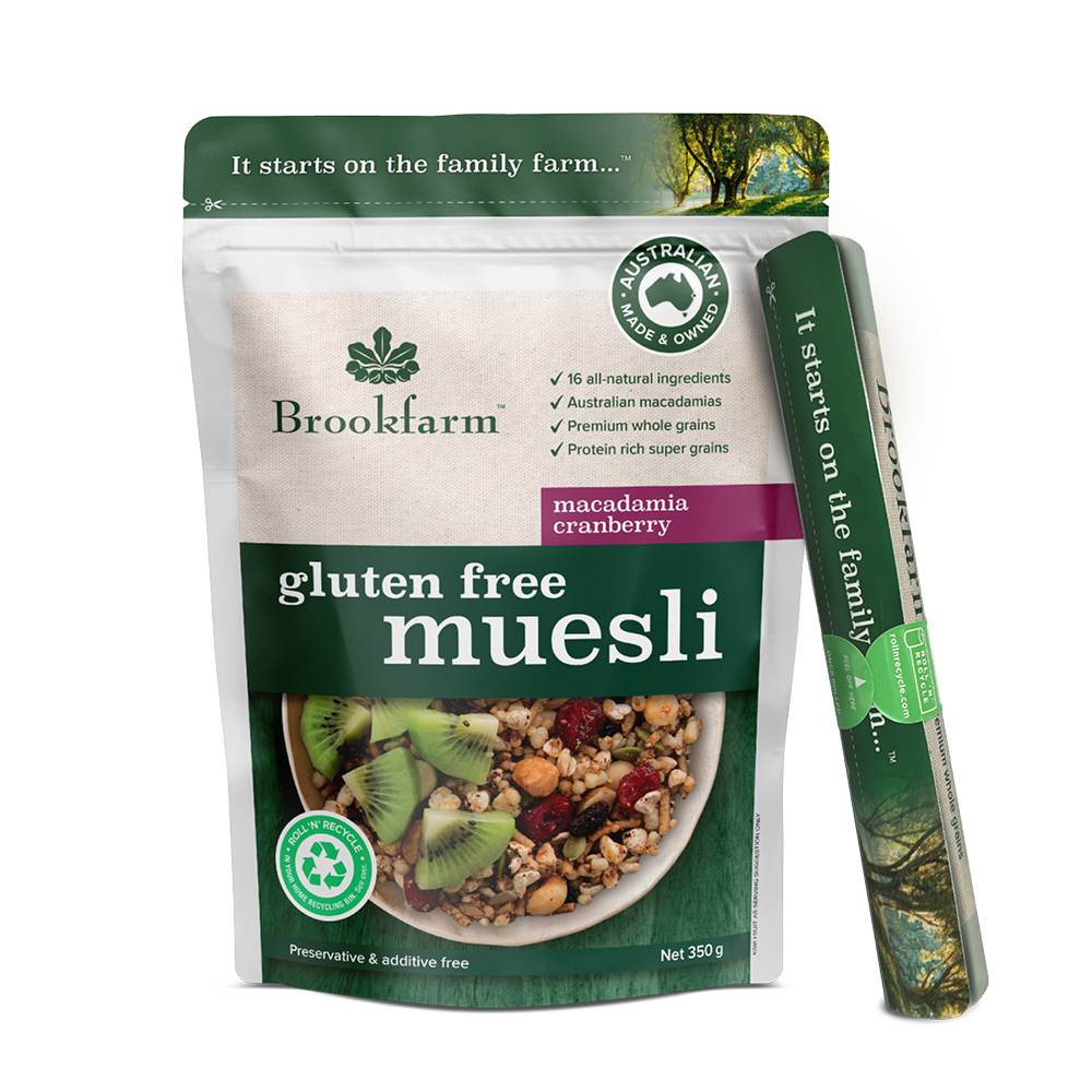 Brookfarm Cranberry & Macadamia Muesli Gluten Free 350g-Box 6