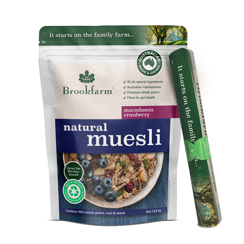 Brookfarm Natural Cranberry & Macadamia Muesli 1.25Kg-Box 6