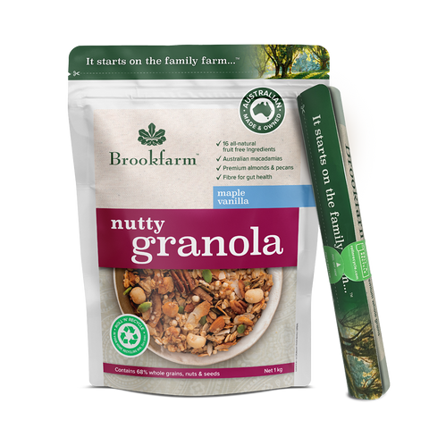 Brookfarm Maple & Vanilla Nutty Granola 1Kg-Box 6