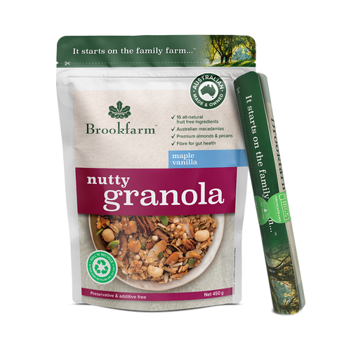 Brookfarm Maple & Vanilla Nutty Granola 450g-Box 6