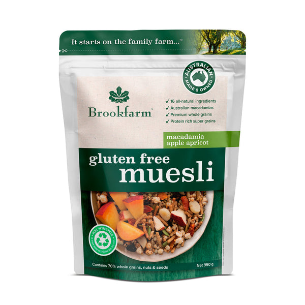 Brookfarm Apricot & Apple Muesli Gluten Free 950G-Box 6