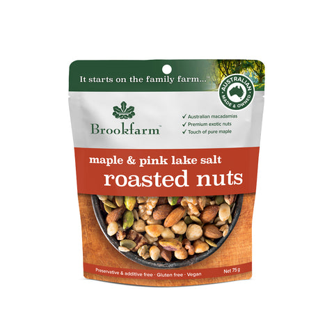 Brookfarm maple & pink lake salt roasted nuts 75g-Box 12