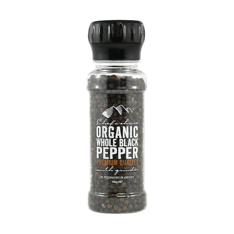 HBC Black Pepper with Grinder Organic 100g-Box 12