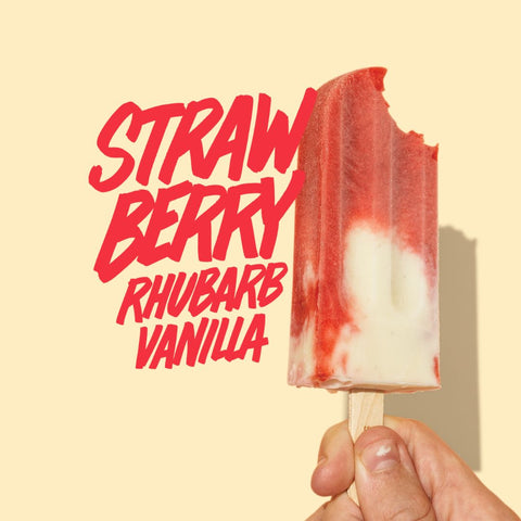 Pure Pops Strawberry Rhubarb Vanilla Ripple Pop 20x80g