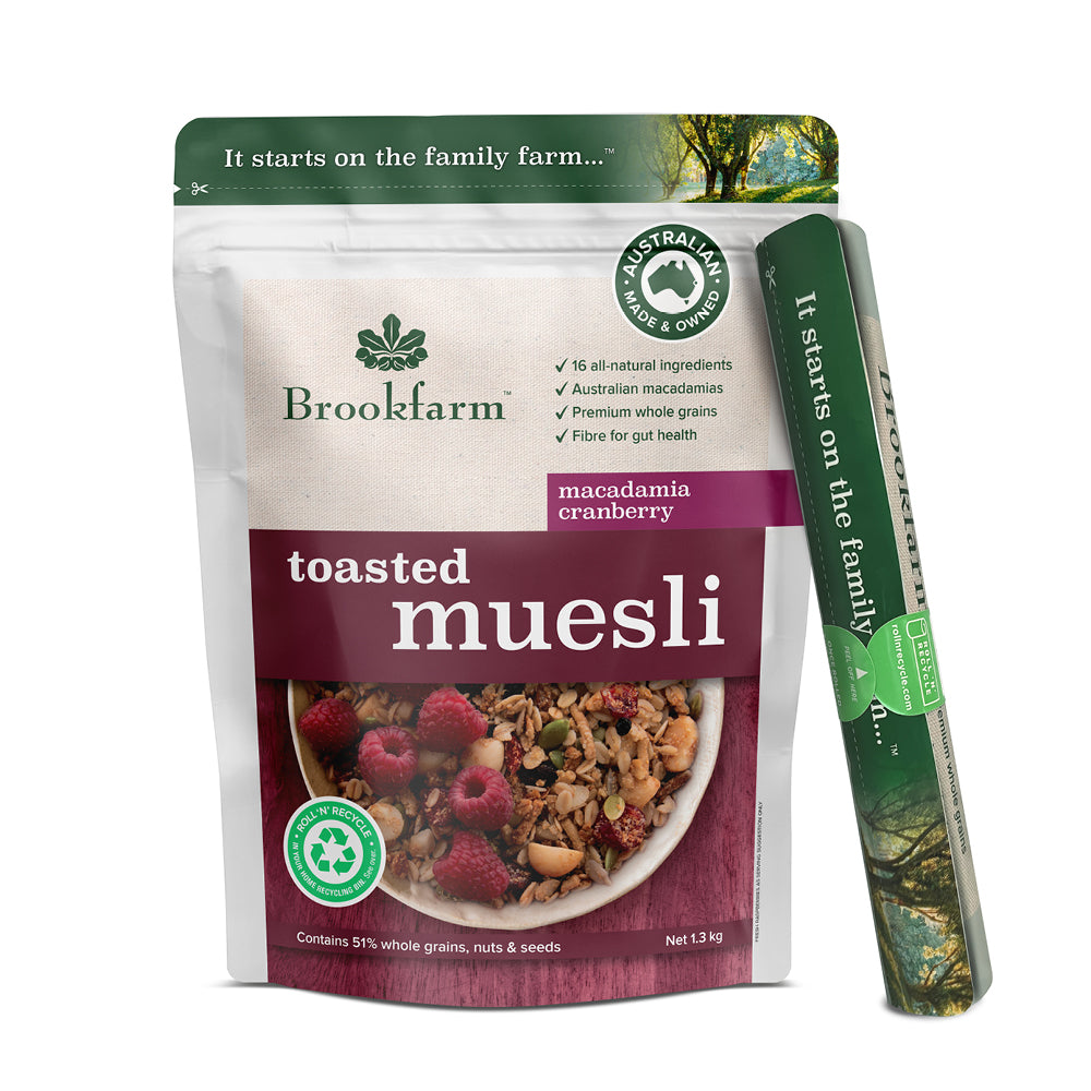 Brookfarm Cranberry & Macadamia Toasted Muesli 1.3Kg-Box 6
