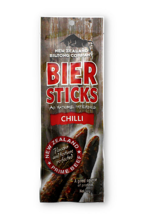 NZ BILTONG CHILLI BIERSTICKS 50GX10