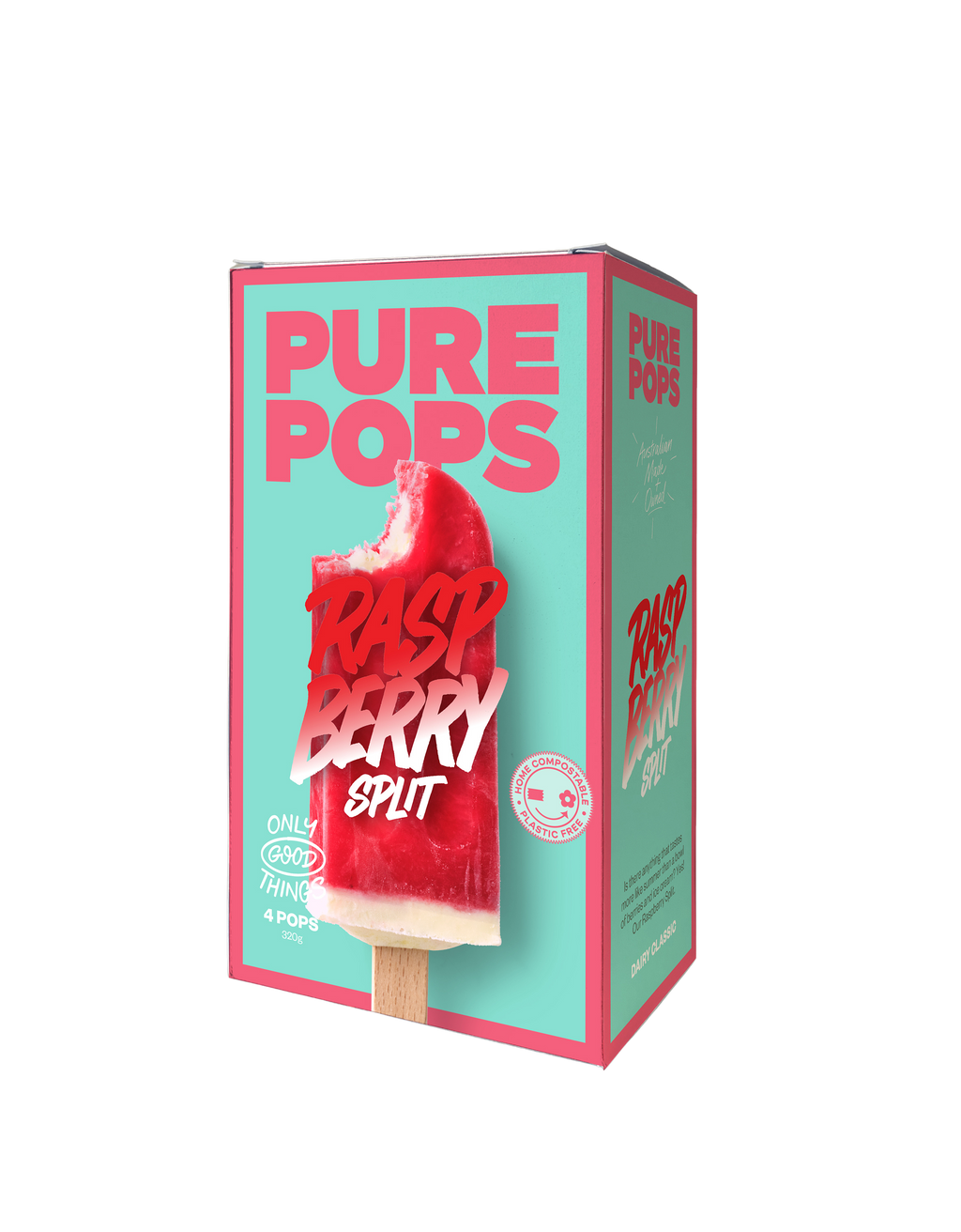 PURE POP RASPBERRY SPLIT 4PK X 8