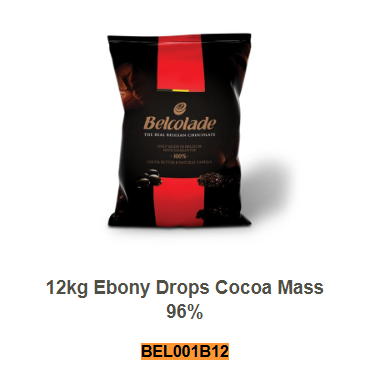 Belcolade Drops Ebony 96% 12kg