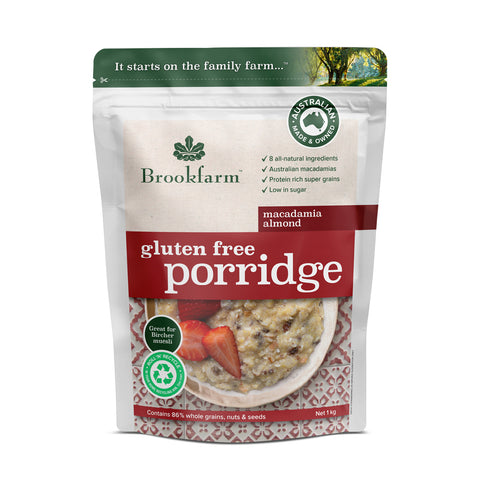 Brookfarm Porridge Macadamia Almond Gluten Free 1Kg