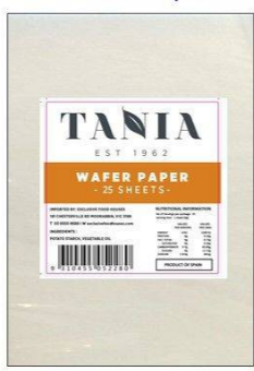 TANIA RICE PAPER 25 SHEETS