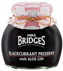Mrs Bridges Blackcurrant Preserve with Sloe Gin 340G