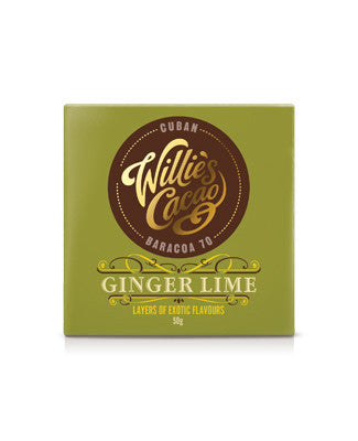 Willie's Cacao 12x50g Bar Cuban Ginger & Lime Dark 70%