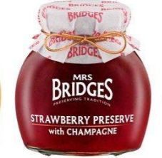 Mrs Bridges Strawberry Preserve with Champagne 340G